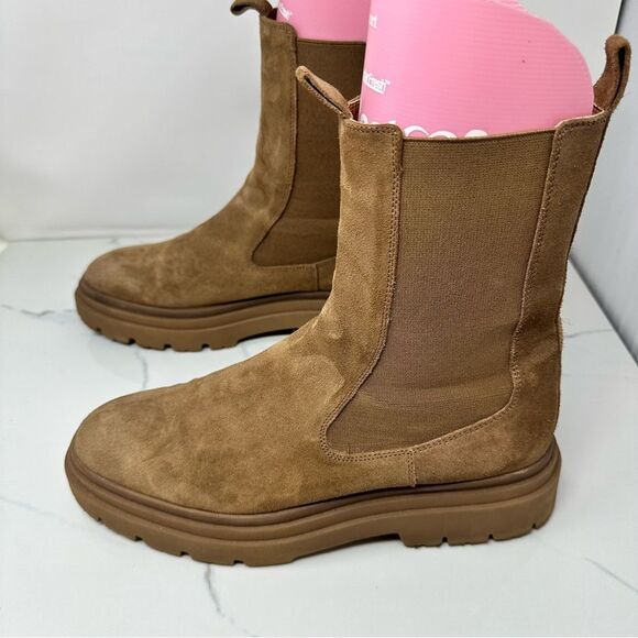 Zara Tan Suede Ankle Boots- Size 10 - Picture 8 of 11